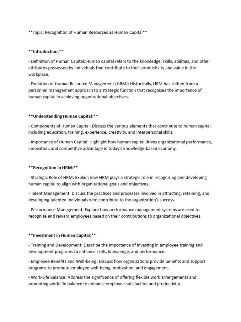 Recognition of Human Resources As Human Capital | PDF | Human Capital ...