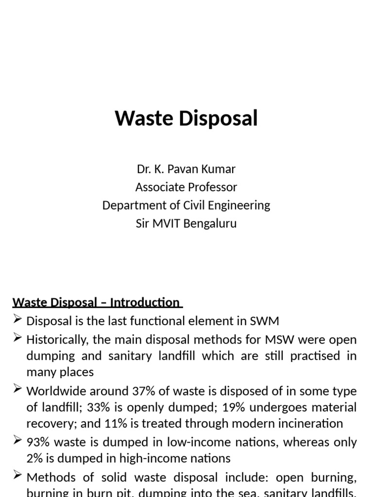 Waste Disposal | PDF | Landfill | Waste