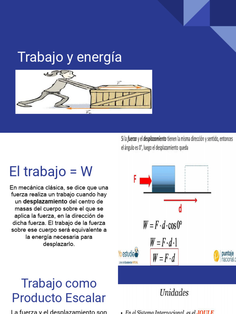 Trabajo y energía en mecánica clásica | PDF | Fuerza | Masa