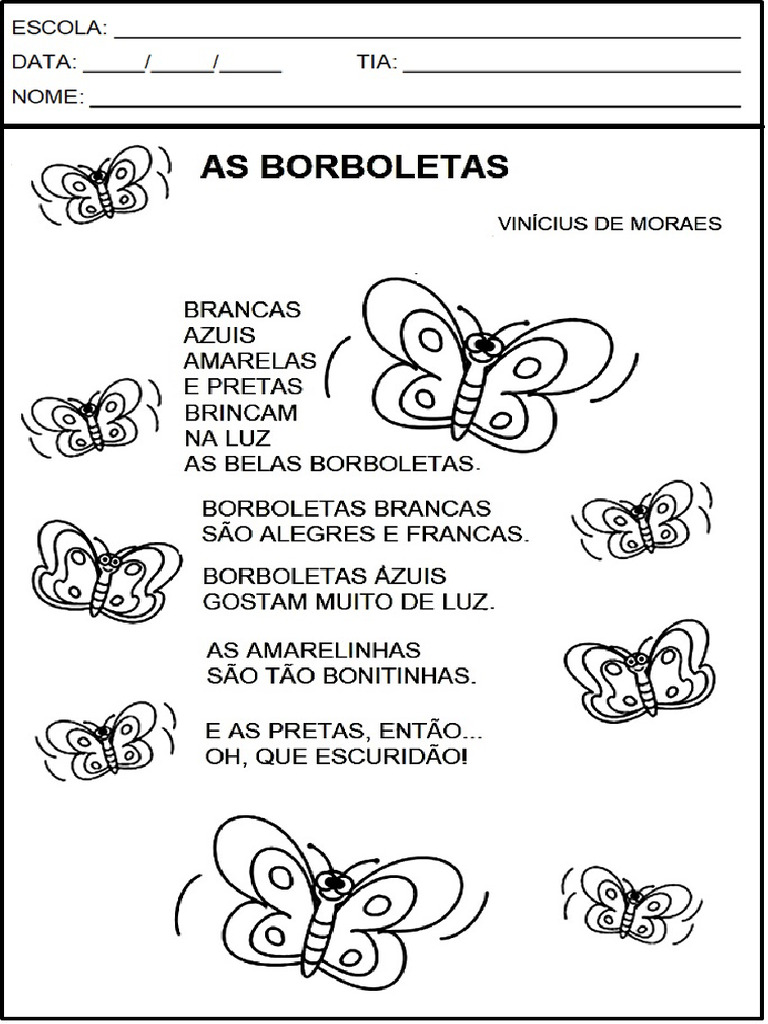 Seq. Didatica - As Borboletas - Vinicius de Moraes | PDF
