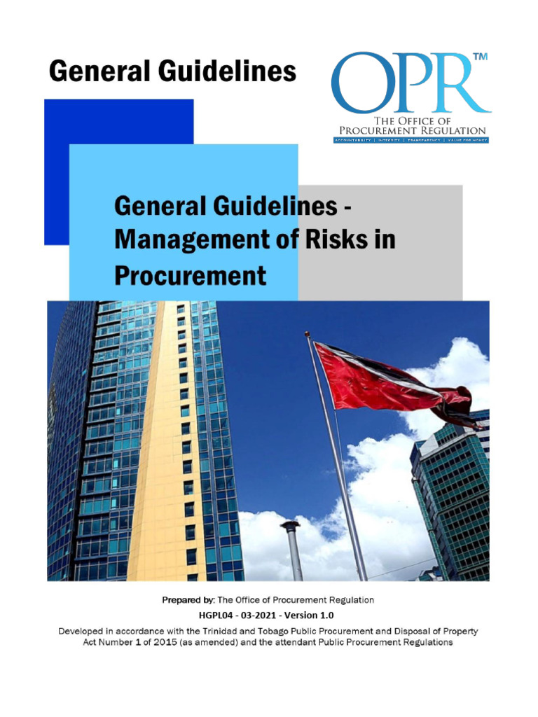 Risk Management Guidelines for Procurement | PDF | Risk | Risk Management