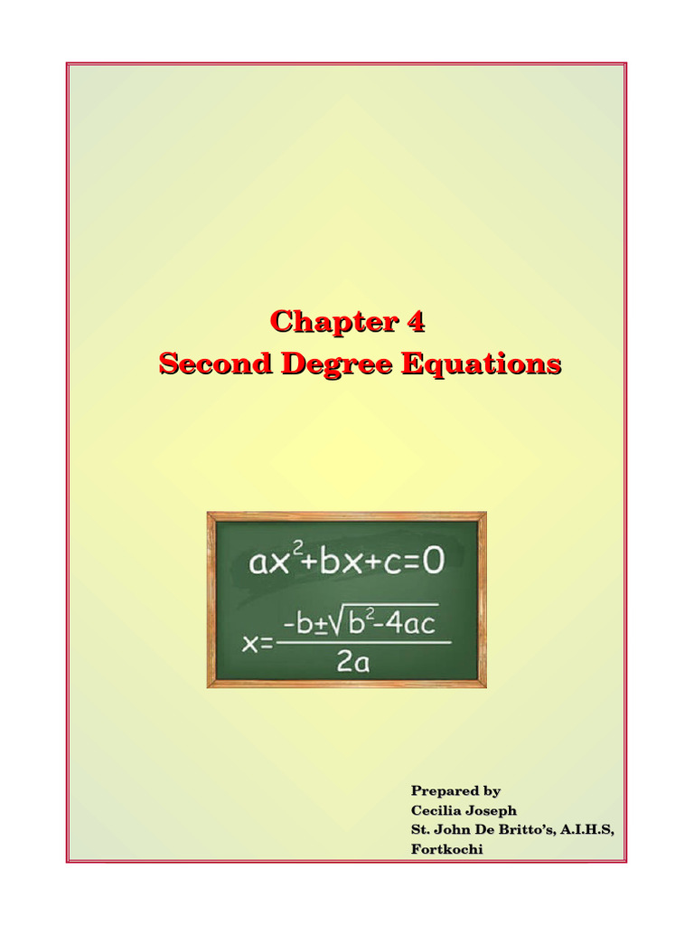Second Degree Equations Explained | PDF | Area | Length