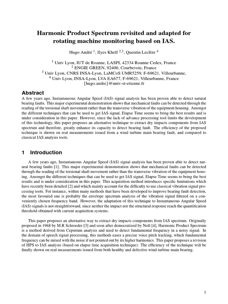 Enhanced IAS Analysis for Bearing Faults | PDF | Spectral Density ...