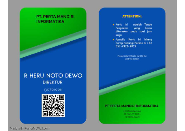 Professional ID Card Tag Design Template - Dibuat Dengan PosterMyWall | PDF
