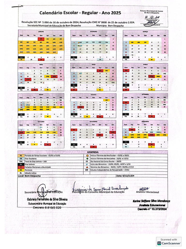 Calendário Escolar 2025 - Rede Municipal | PDF