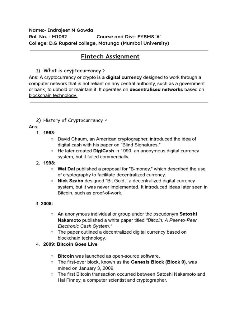 Cryptocurrency Overview and Insights | PDF | Cryptocurrency | Bitcoin