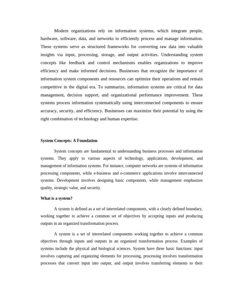 Understanding Information Systems Components | PDF | System | Information