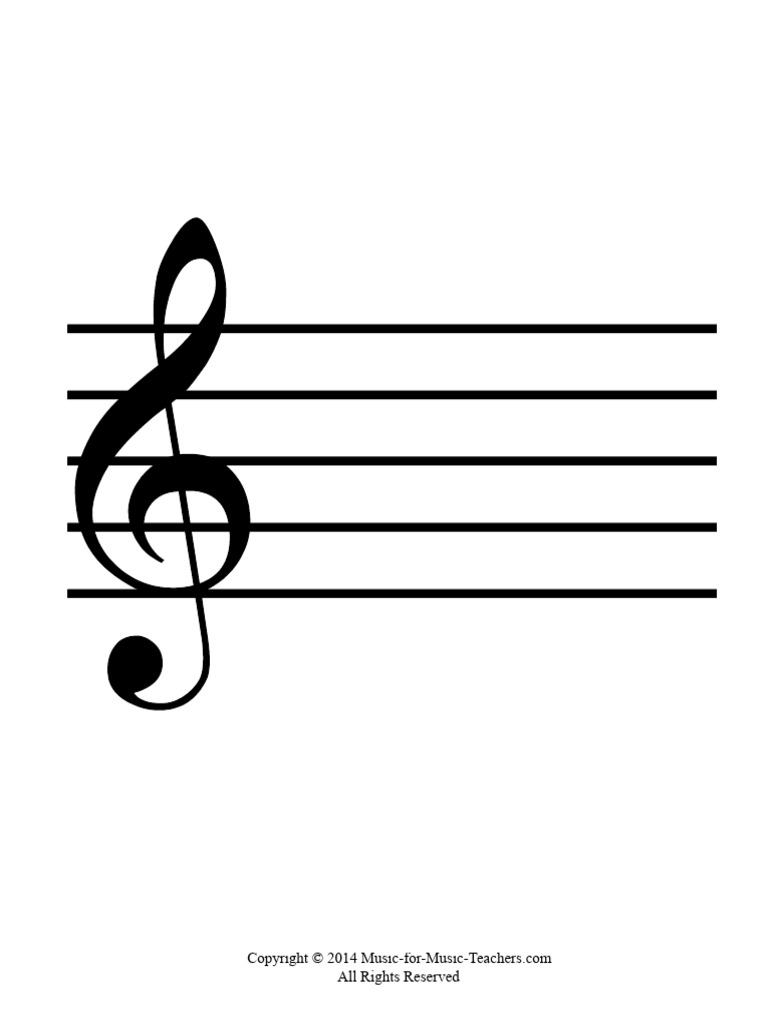 Large Treble Clef Staff Paper PDF | PDF