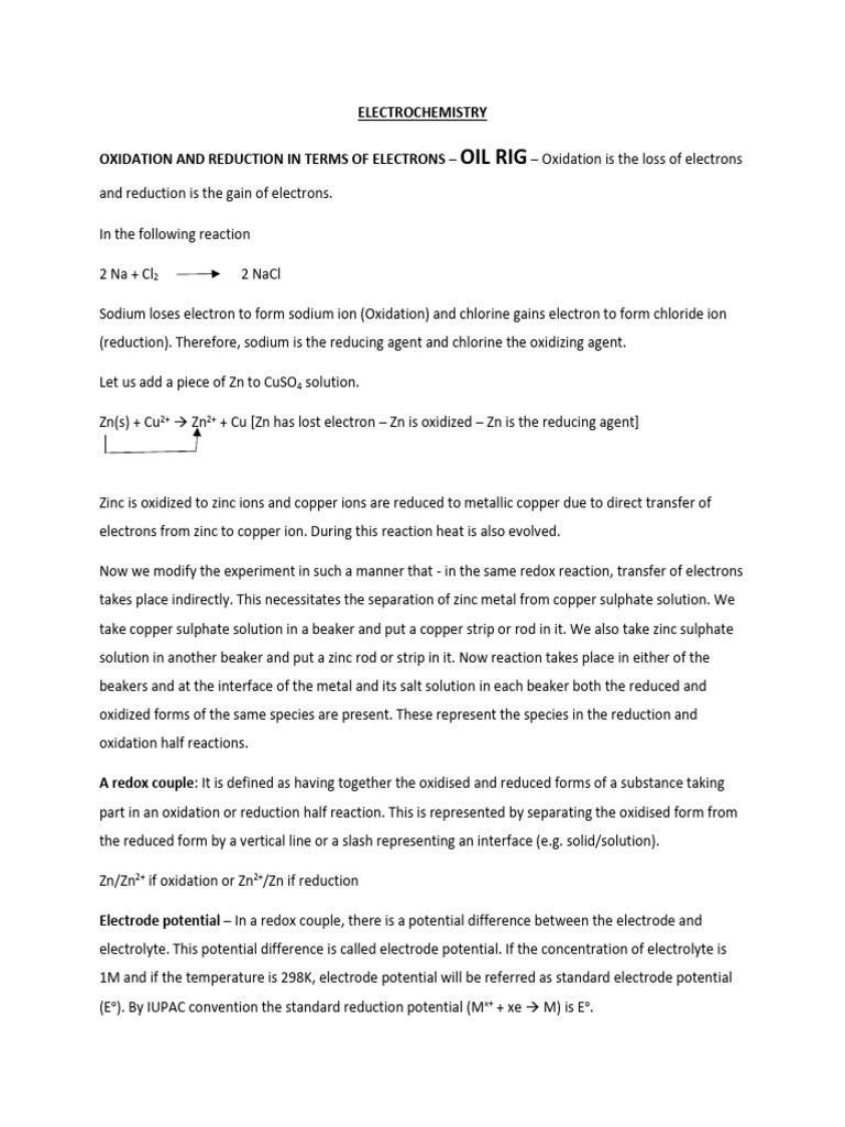 E Electro Chem Si Try | PDF | Redox | Electrochemistry