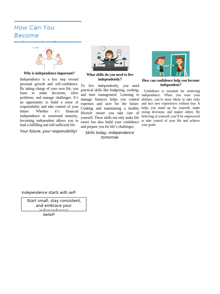 The Importance of Independence Skills | PDF
