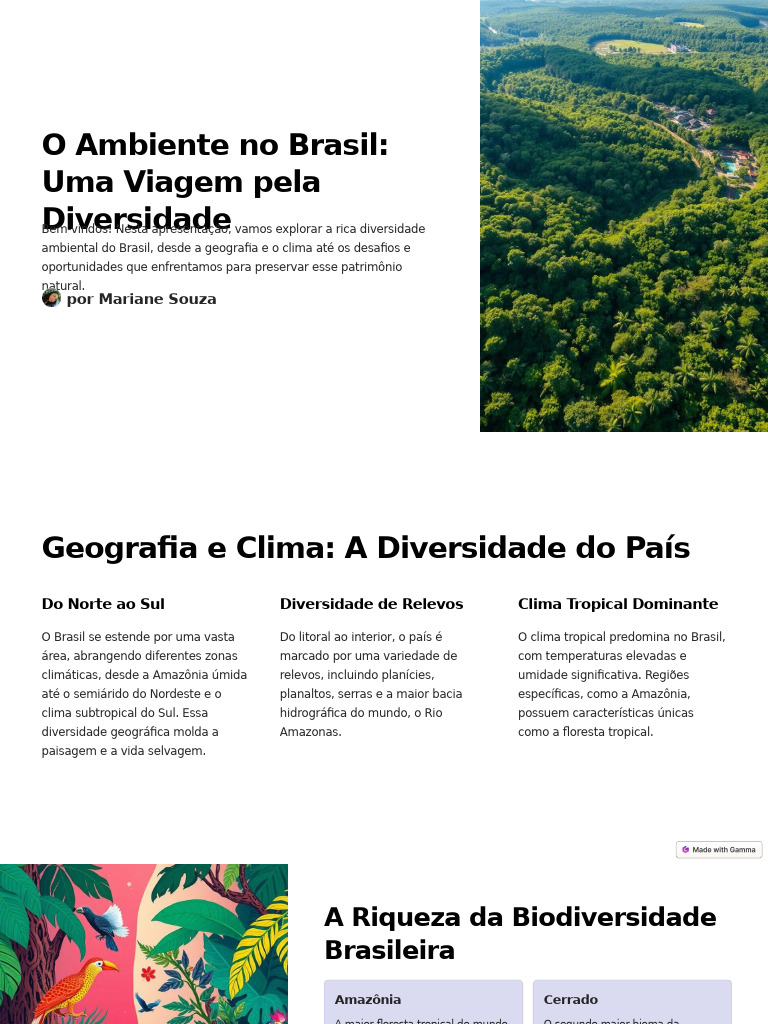 Diversidade Ambiental do Brasil: Desafios e Oportunidades | PDF ...
