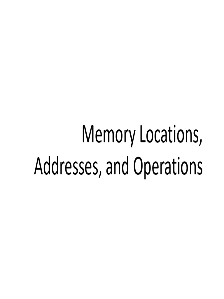 Memory Locations and Addressing Methods | PDF | Bit | Computer Data Storage