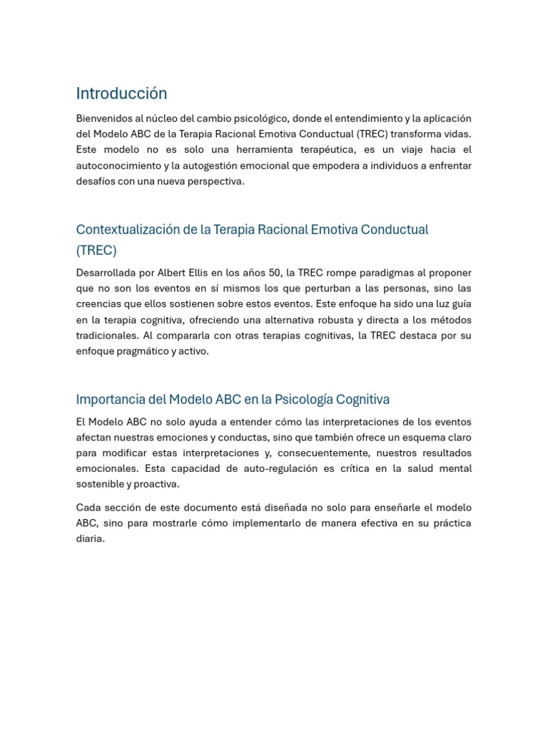 Modelo ABC en Terapia Racional Emotiva | PDF | Terapia racional de ...