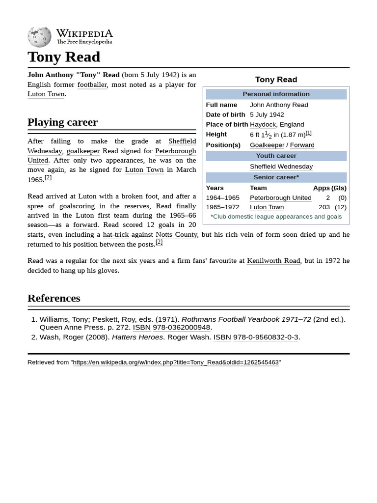 Tony Read | PDF