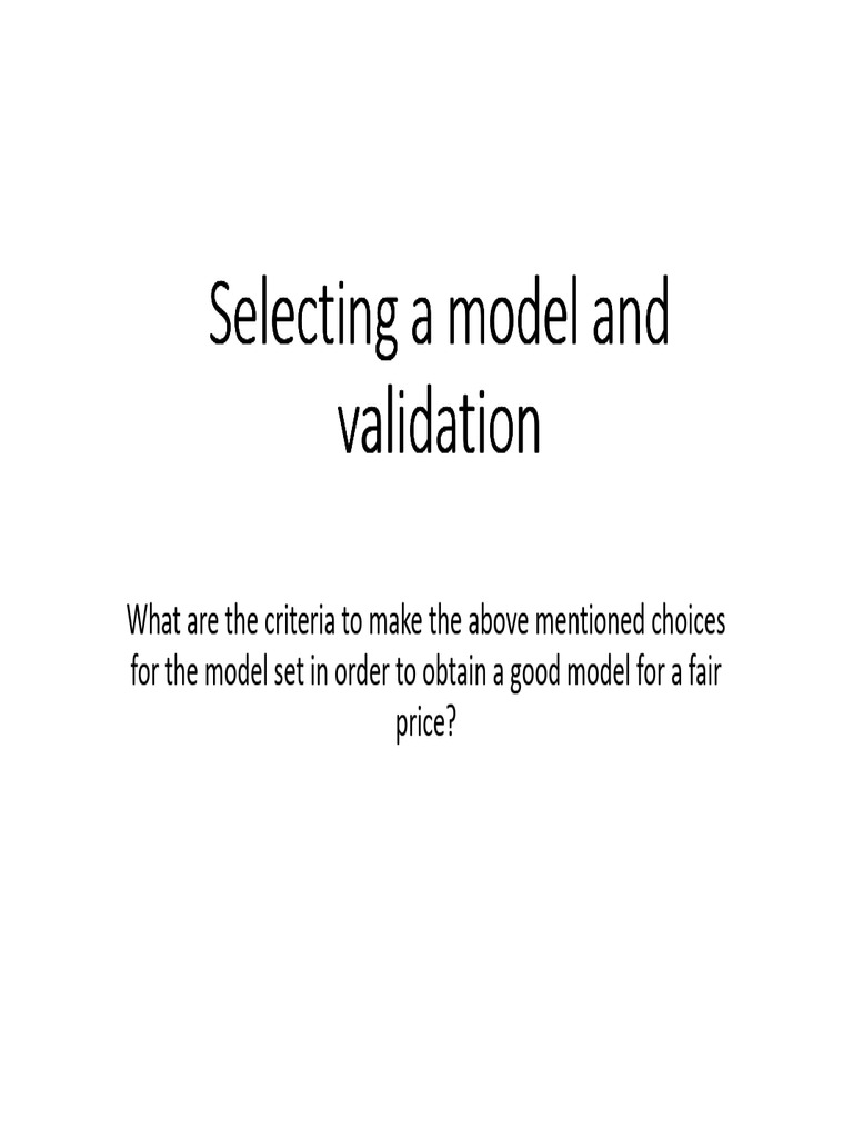 Model Selection and Validation Criteria | PDF | Applied Mathematics ...