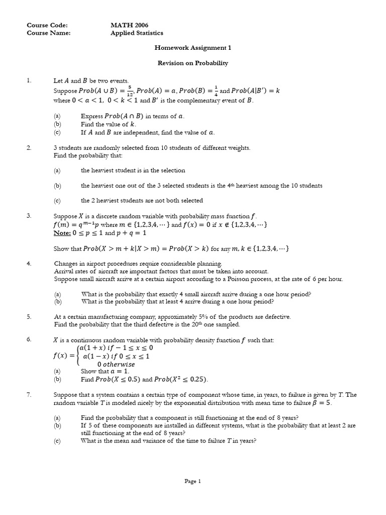 Probability Concepts in Applied Statistics | PDF | Probability ...