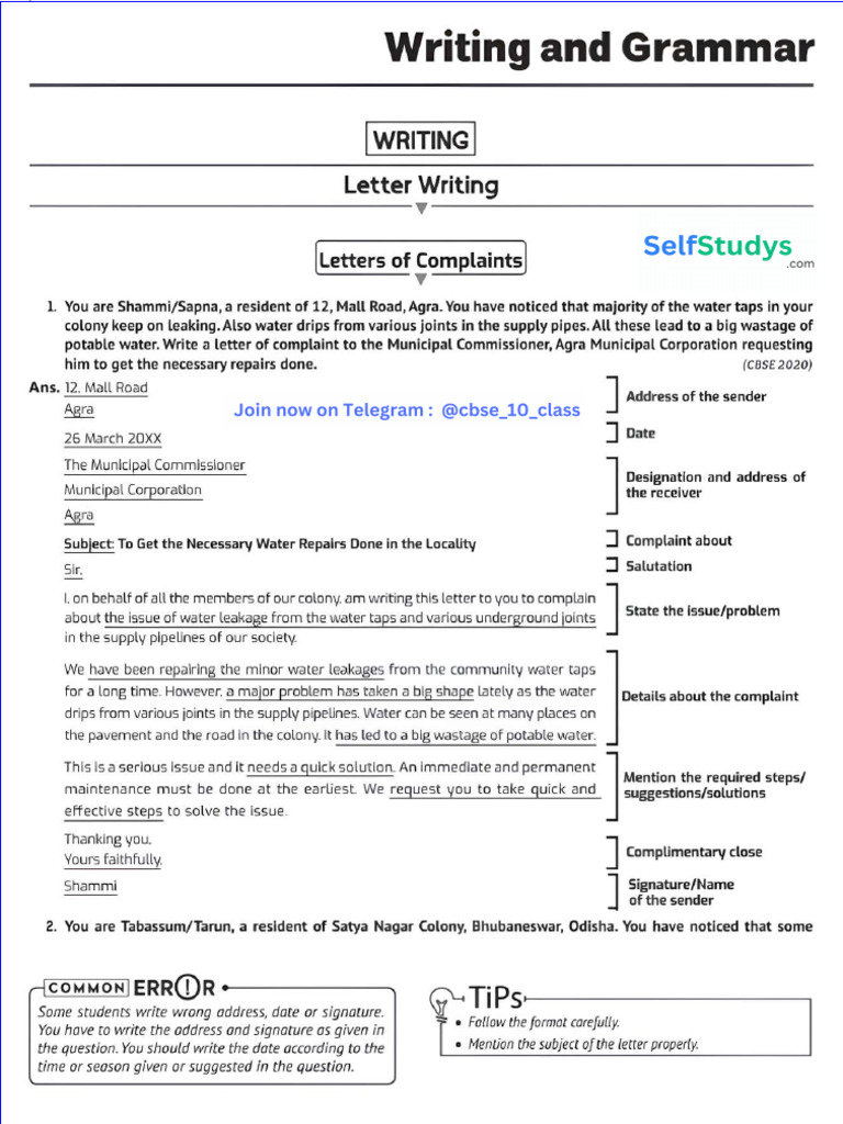 Writing and Grammar Section 10 Class | PDF