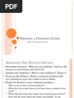 Writing A Position Paper