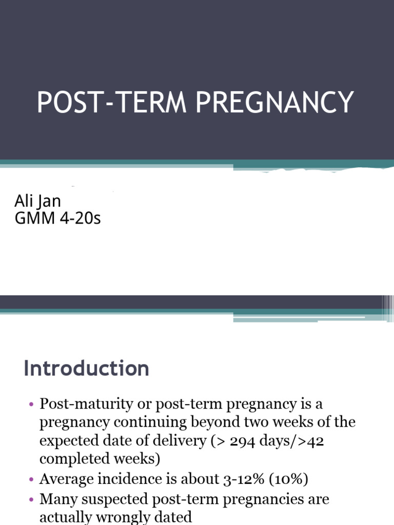 Understanding Post-Term Pregnancy Risks | PDF | Pregnancy | Fetus