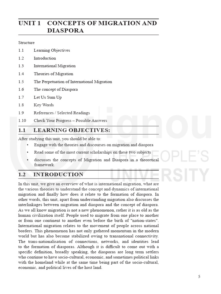 Migration and Diaspora Concepts Explained | PDF | Cost Of Living ...