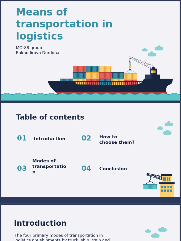 Transportation Modes in Logistics | PDF | Transport | Freight Transport