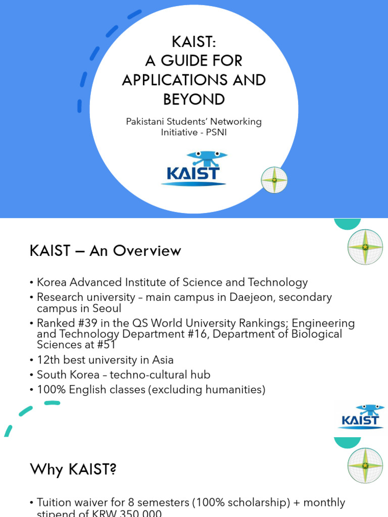 KAIST Admission Guide for International Students | PDF