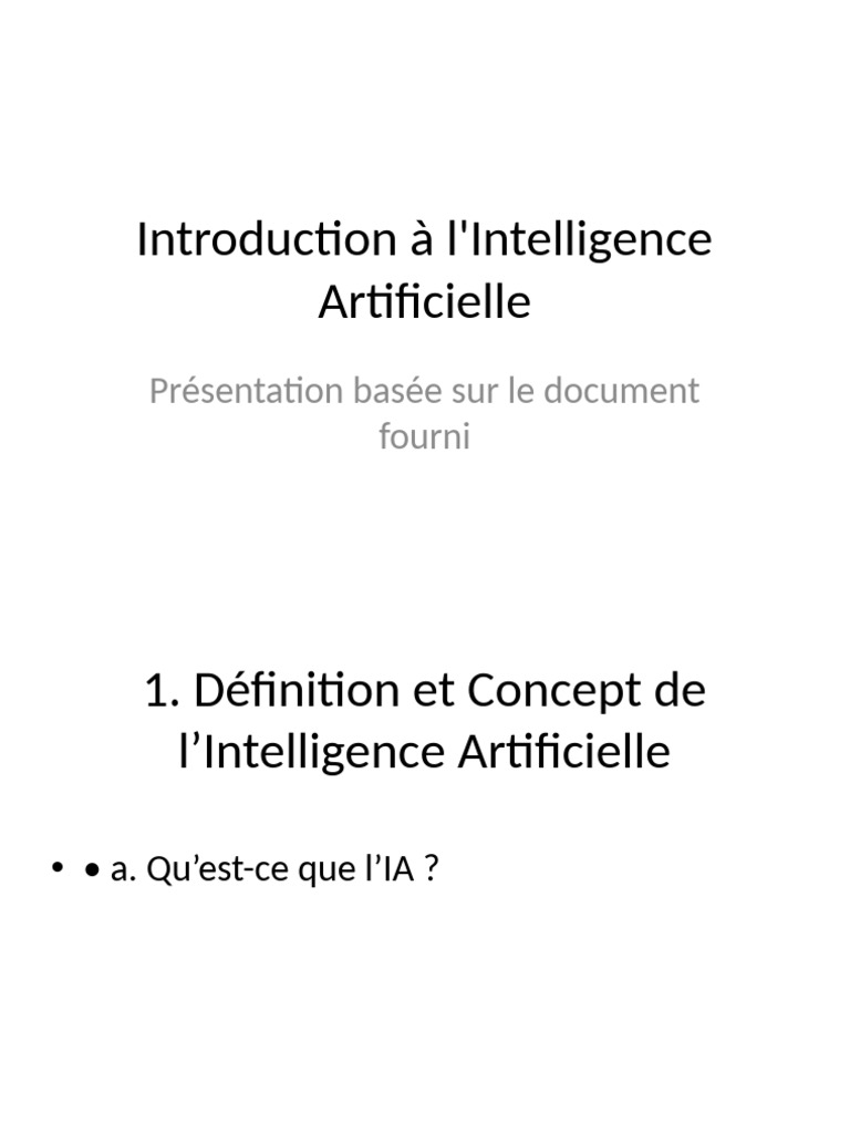 Introduction à l'Intelligence Artificielle | PDF | Intelligence ...