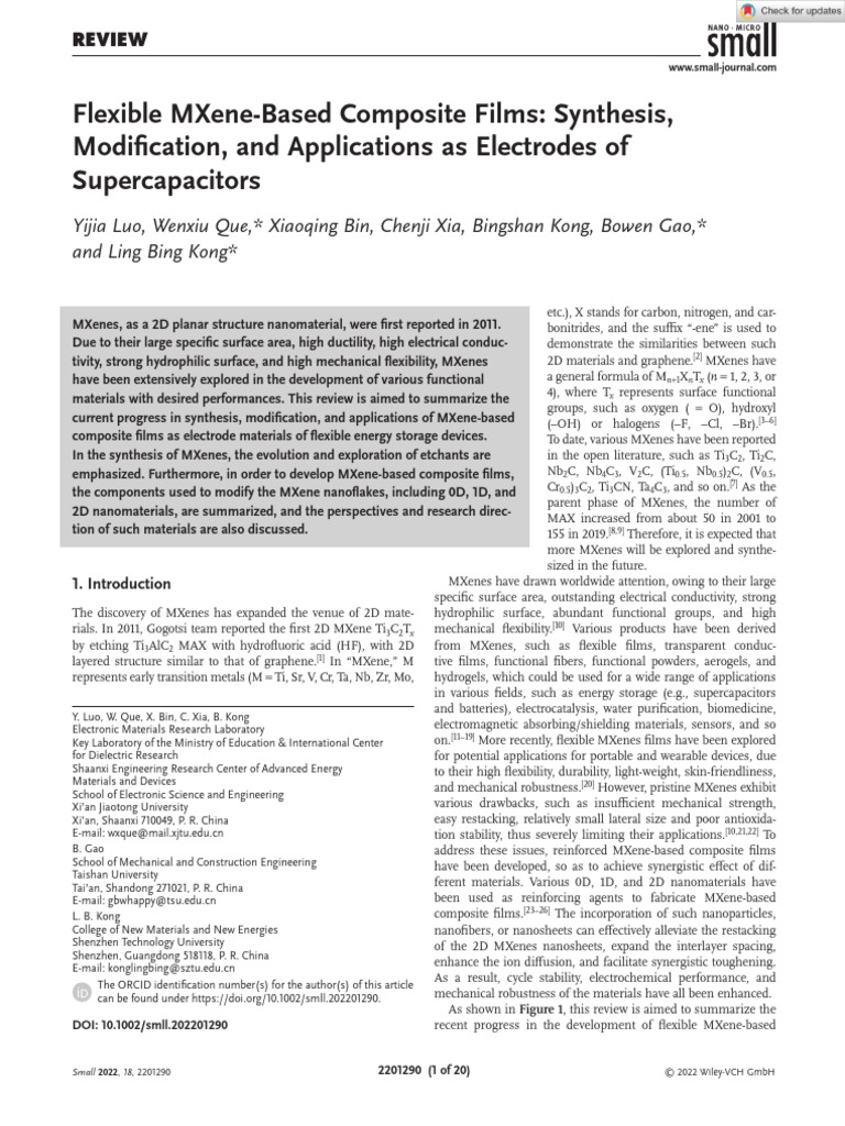 Small - 2022 - Luo - Flexible MXene%E2%80%90Based Composite Films ...