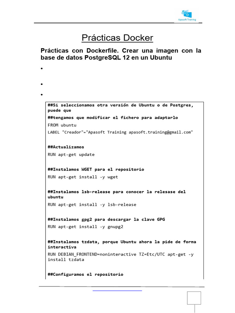 Prácticas de Docker con PostgreSQL 12 | PDF | Postgre Sql | Datos de ...