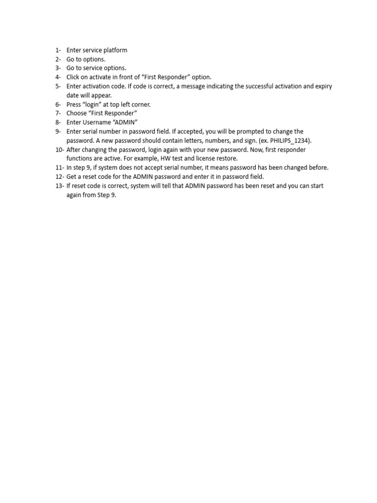 First Responder Activation and Login FOR v6 v7 v9 Epiq Affiniti | PDF