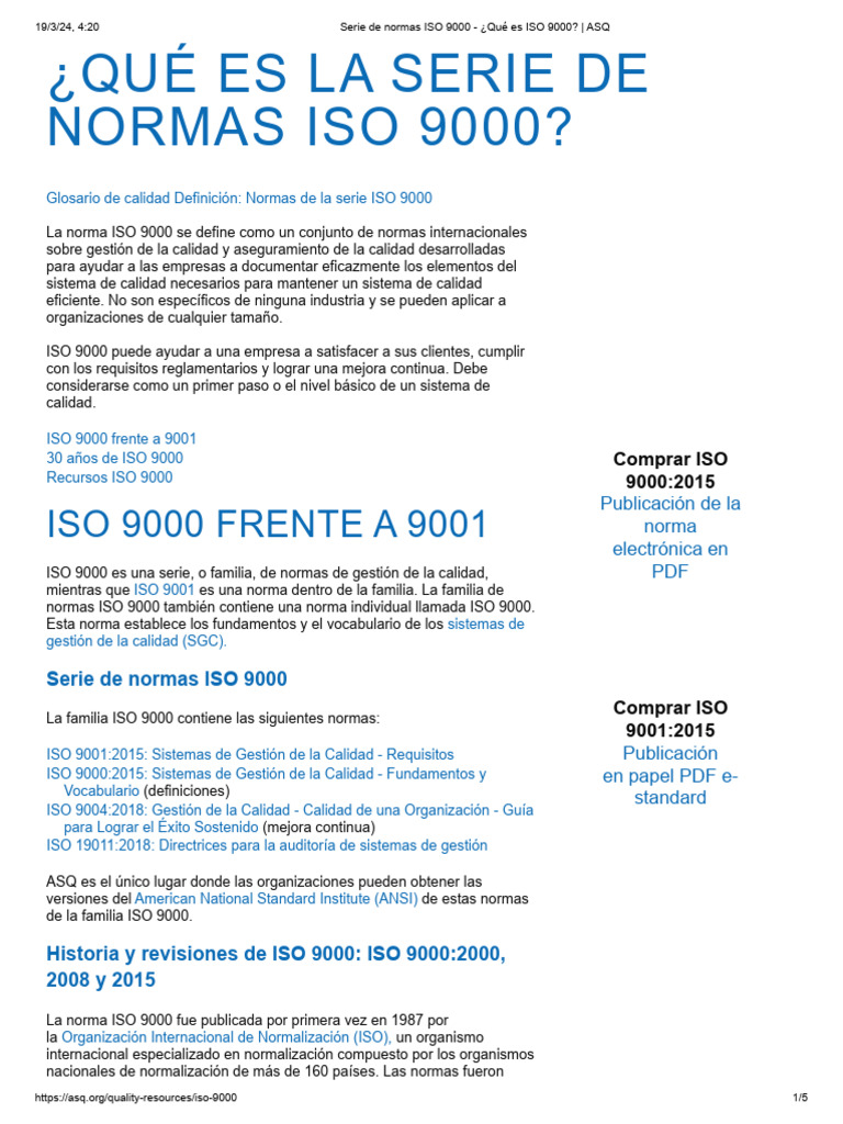 Introducción a la norma ISO 9000 | PDF | Calidad (comercial) | Gestión ...