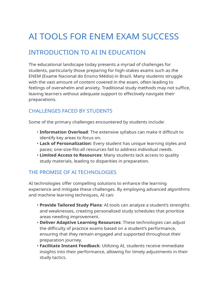AI Tools Enhancing ENEM Prep Success | PDF | Artificial Intelligence ...