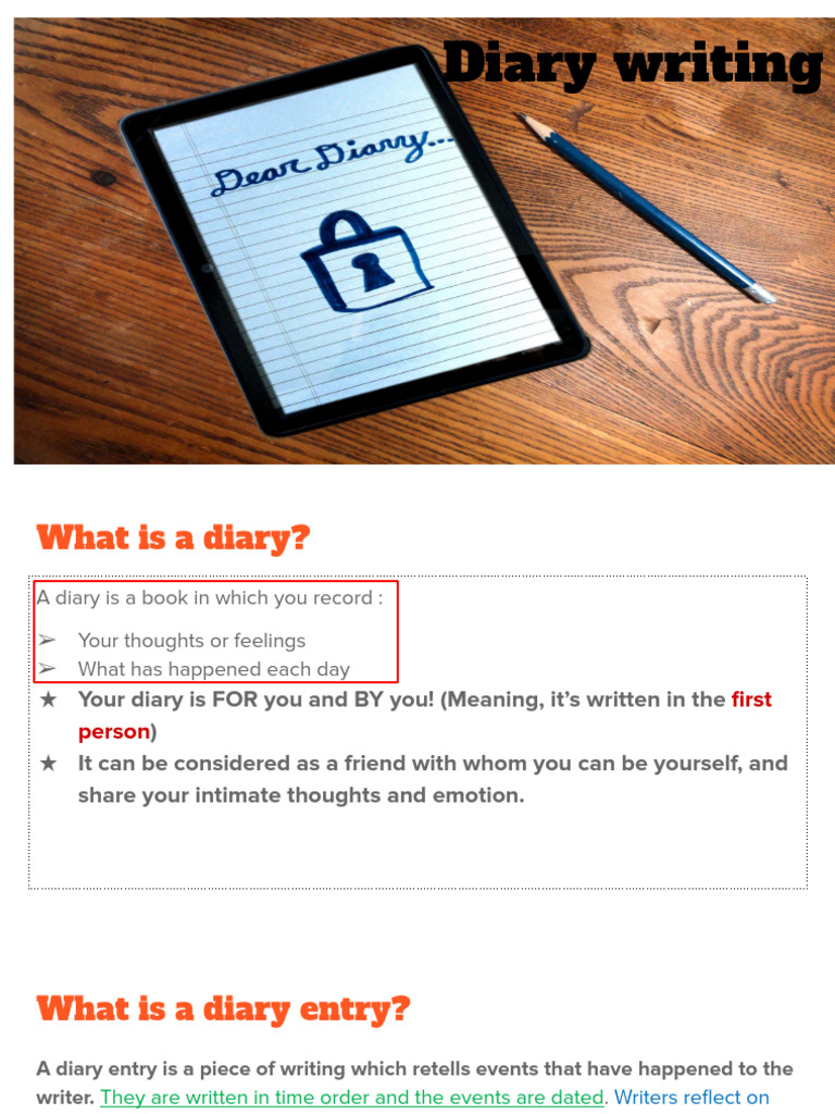 Guide to Writing a Diary Entry | PDF | Diary | Thought
