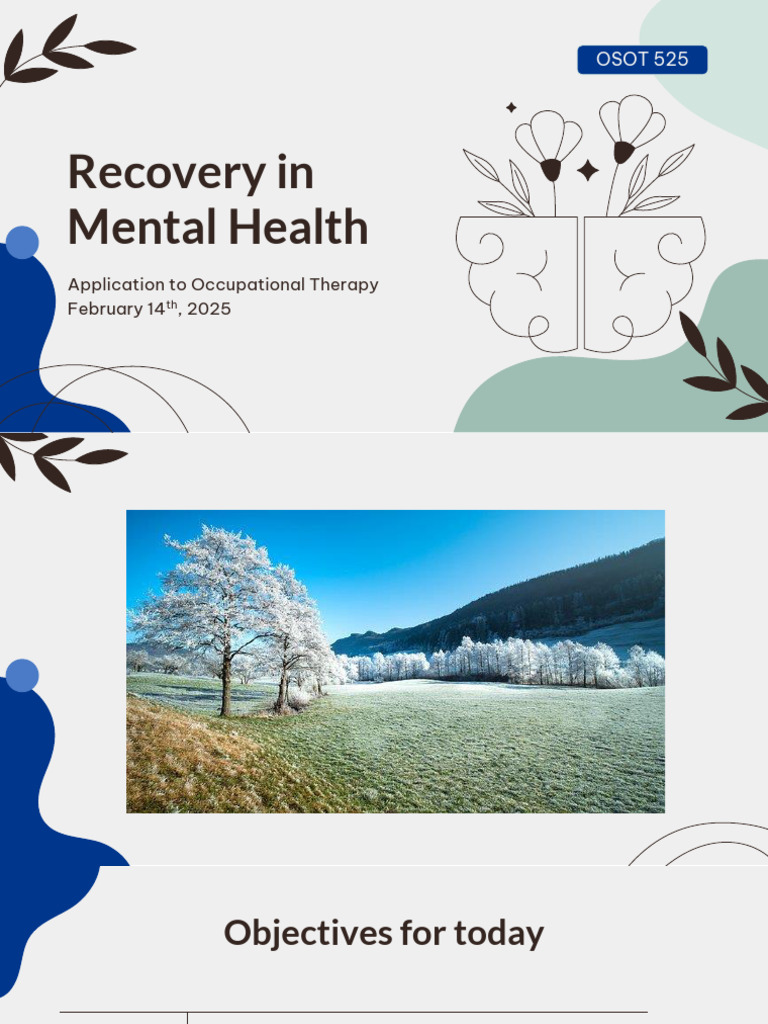 Mental Health Recovery in Occupational Therapy | PDF | Occupational ...