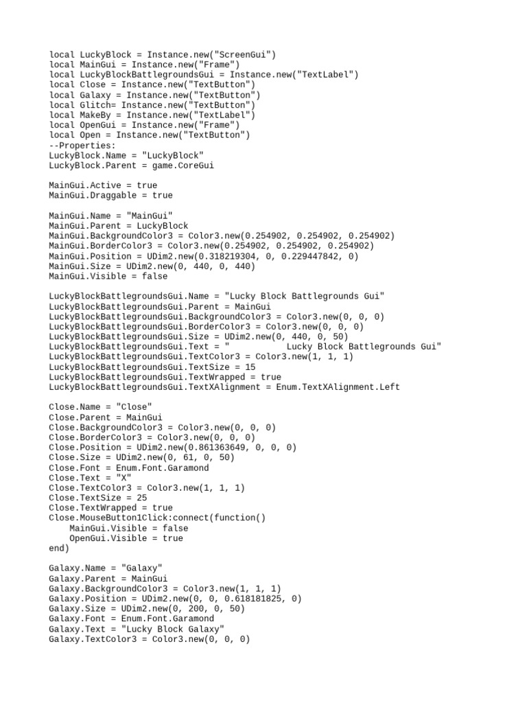 Lucky block battlegrounds op script gui 1 pdf typography text