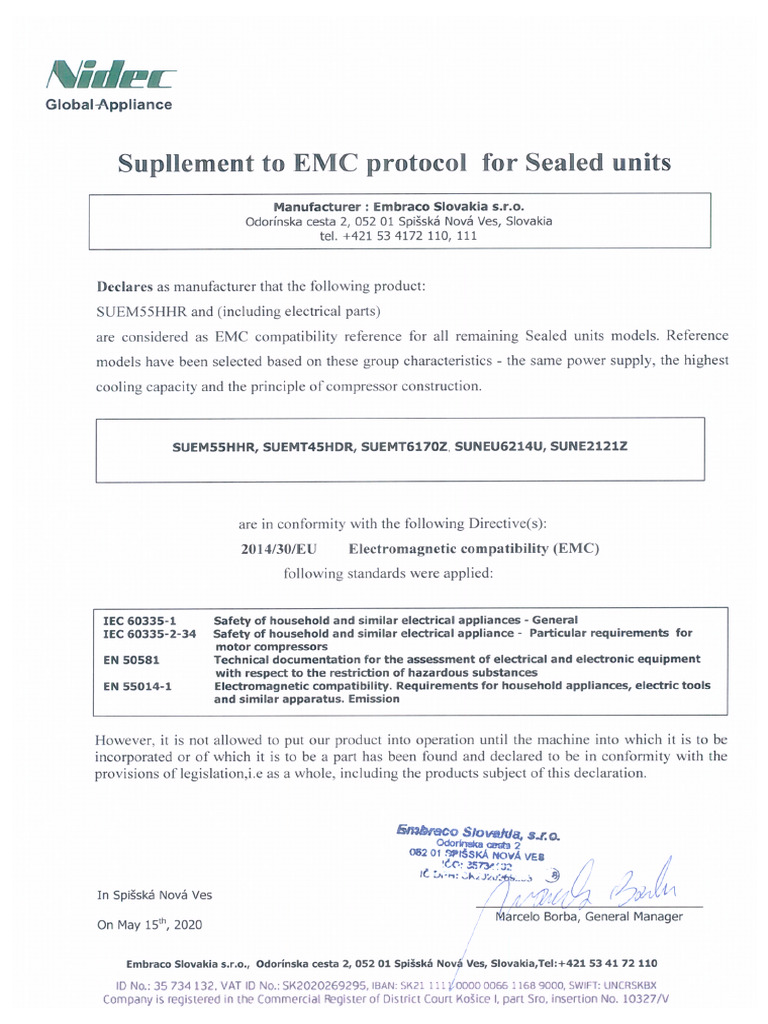 Emc Sealed Units Slovakia 2020 | PDF