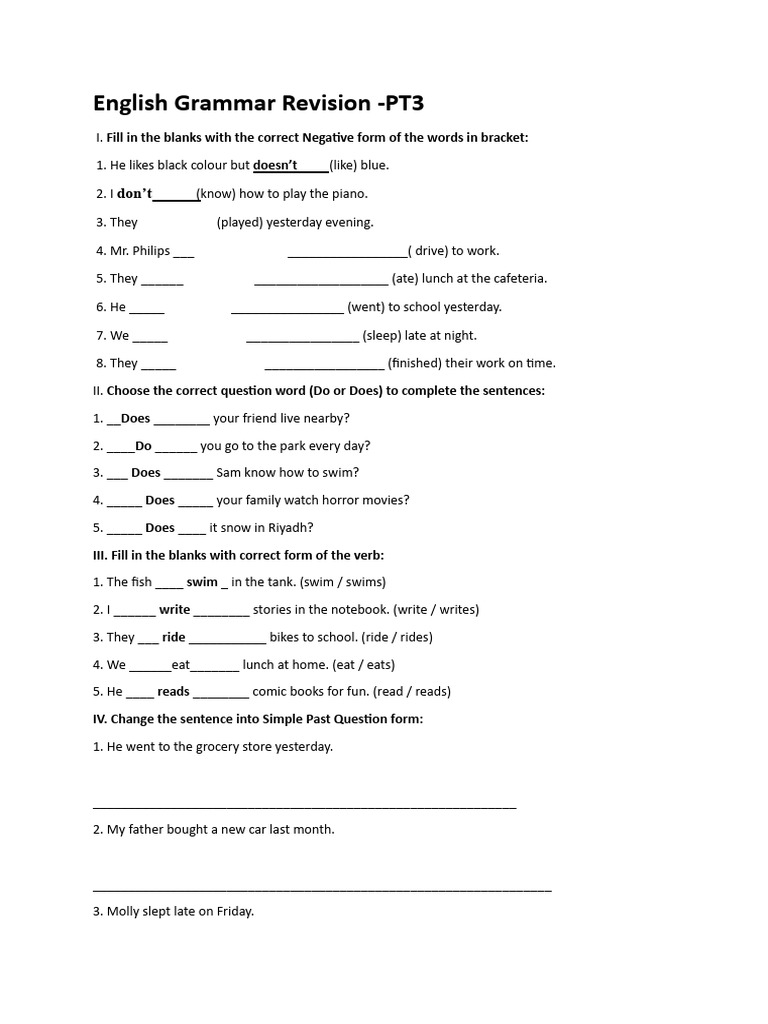 English Grammar Revision Pdf Linguistic Morphology Grammar