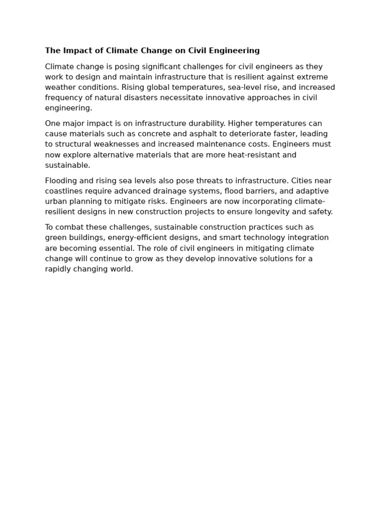 Climate Change's Impact on Civil Engineering | PDF