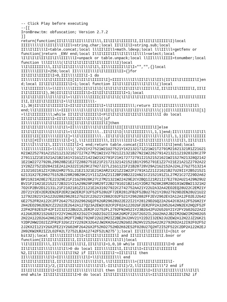 IronBrew Obfuscation Script 2.7.2 | PDF