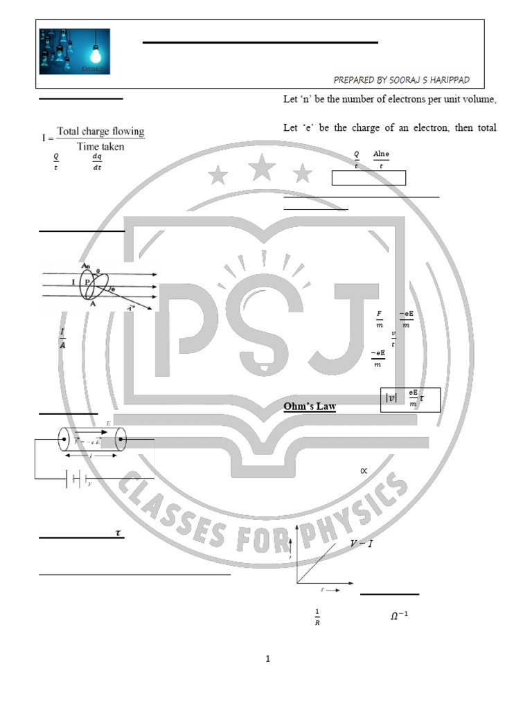 3-Electric Current | PDF | Electrical Resistivity And Conductivity ...