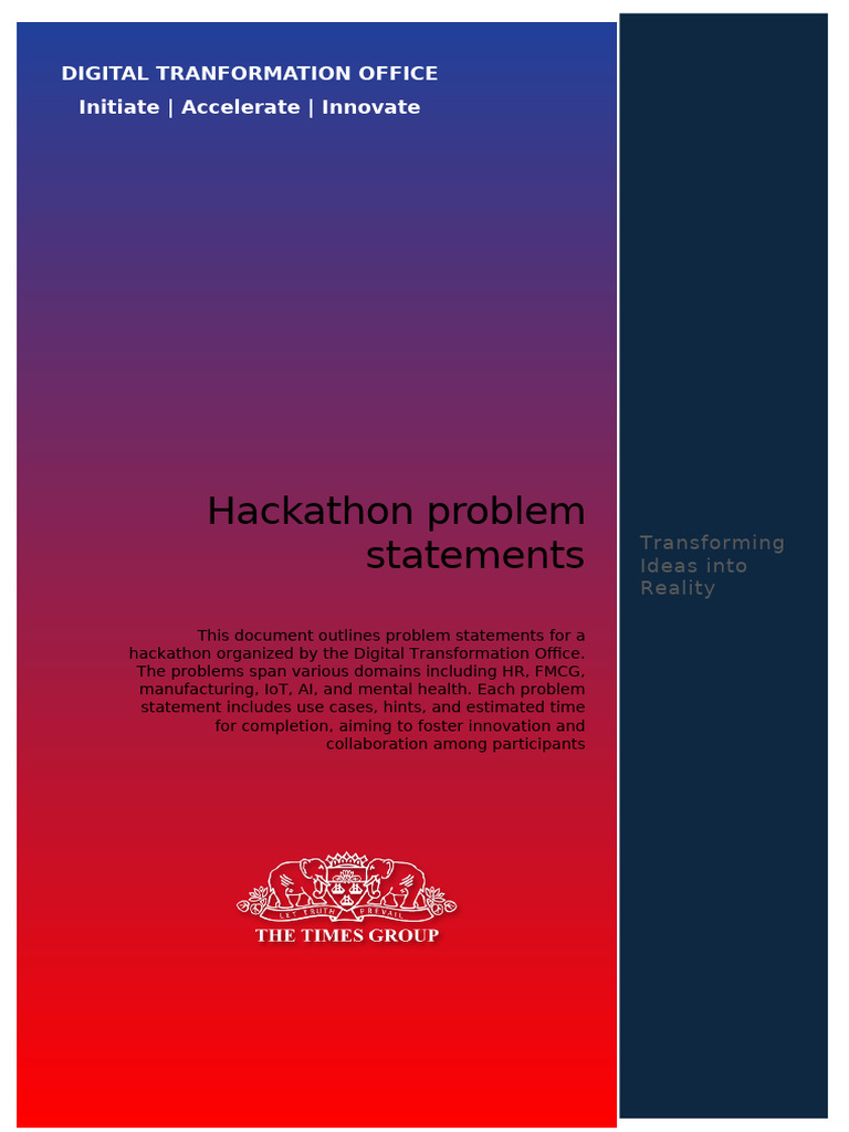 BU - Hackathon Problem Statement V2 | PDF | Occupational Burnout ...