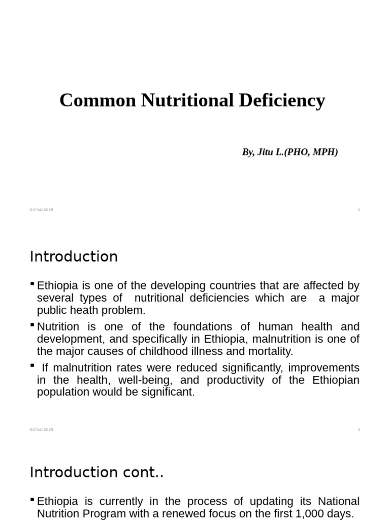 Nutritional Deficiencies in Ethiopia | PDF | Malnutrition | Human Nutrition