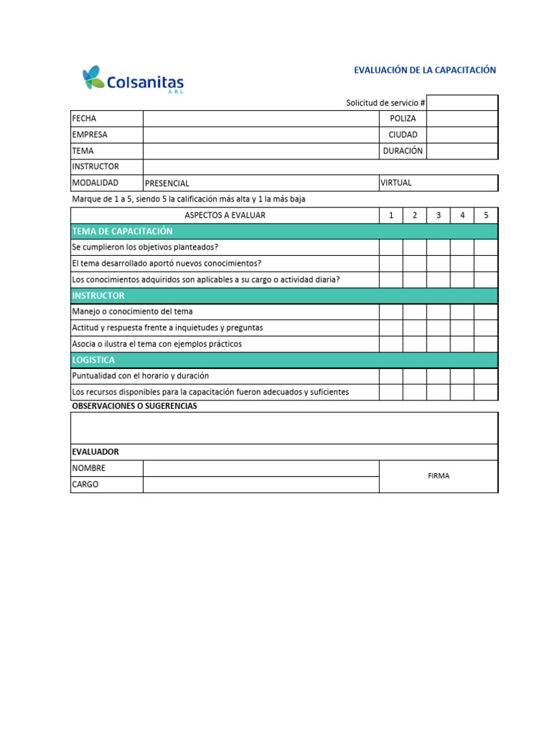 Evaluación de La Capacitación | PDF