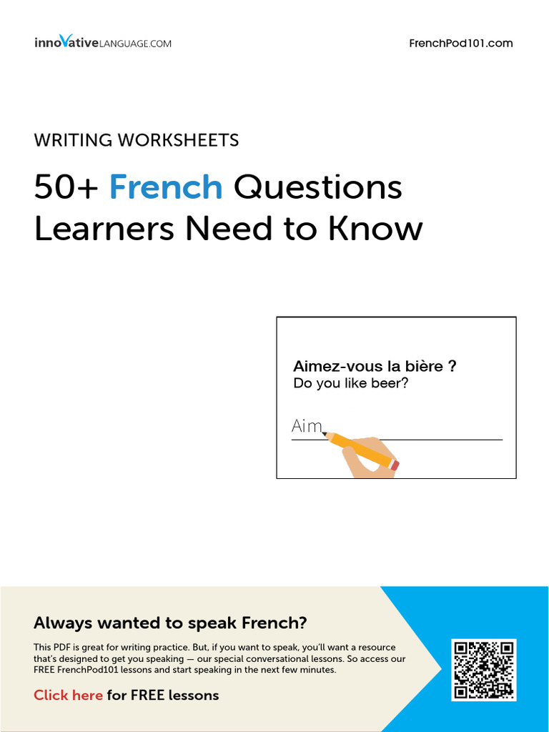 Essential French Questions Workbook | PDF | Linguistics