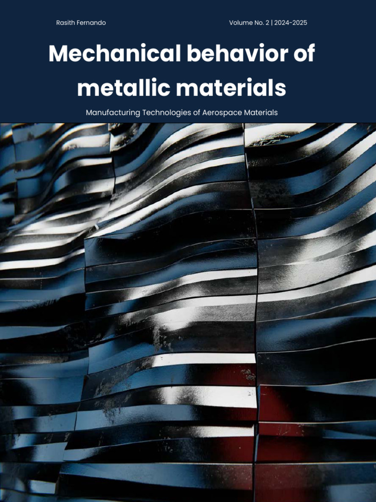 Mechanical Behavior of Metallic Materials | PDF