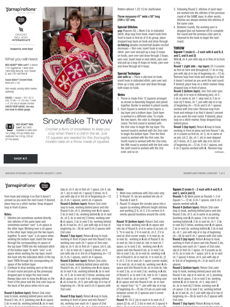 Snowflake Throw | PDF | Crochet | Knitting