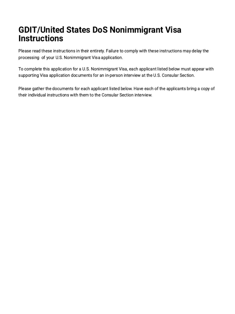 Visa Application Instructions for F1 Students | PDF | Travel Visa ...