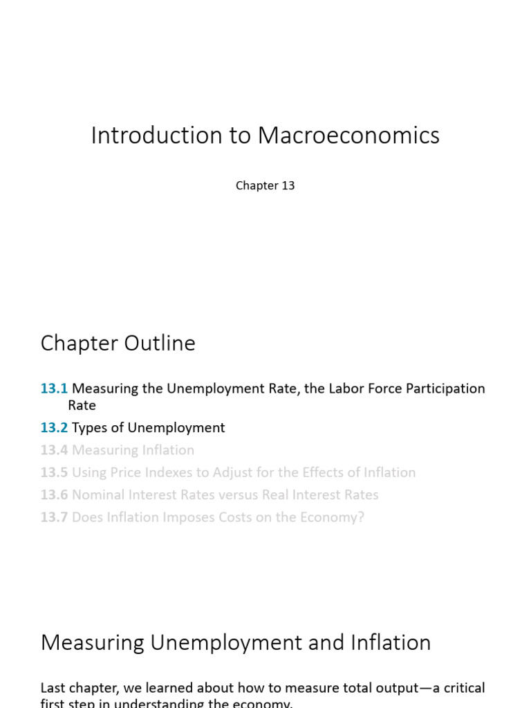 Unemployment and Inflation Metrics Explained | PDF | Cost Of Living ...