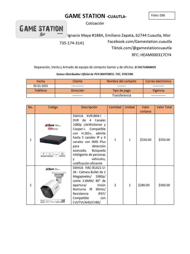 Cotización de Equipos de Cómputo Gamer | PDF