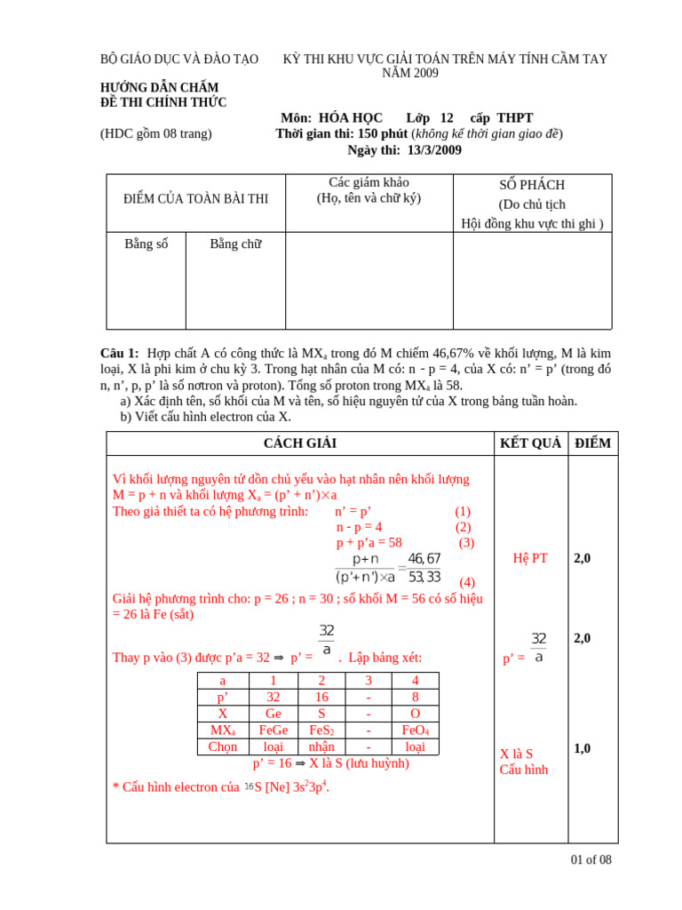 2009 - HDC ĐỀ THI CT CASIO | PDF